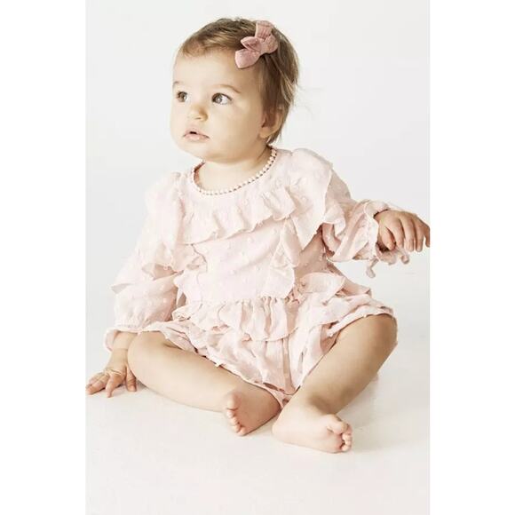 BARDOT Baby Taylor Tiered Dress 3-6 Months White Ivory Ruffled Lace Trim NWT - Picture 2 of 9